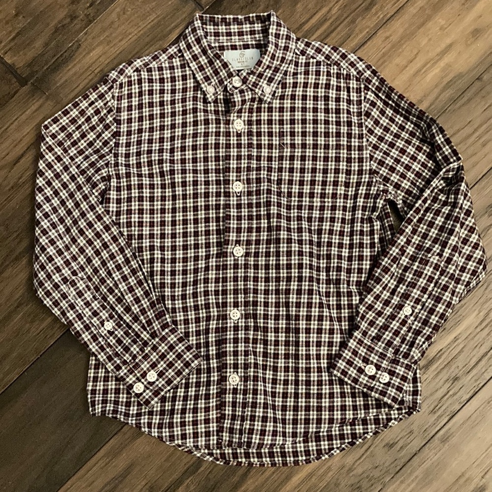 Class club boys flannel button down shirt